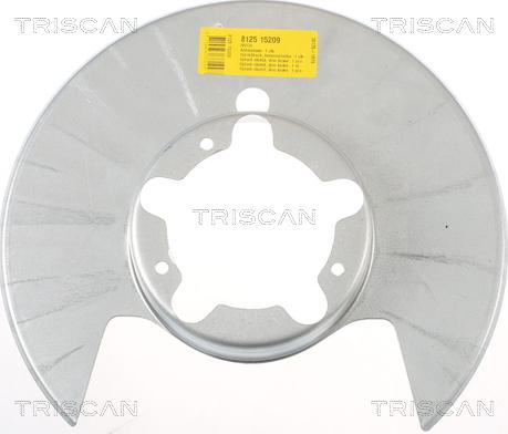 Triscan 8125 15209 - Dubļu sargs, Bremžu disks www.autospares.lv