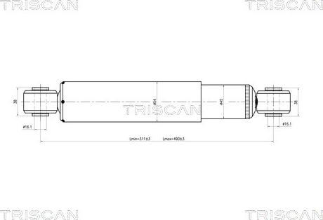 Triscan 8705 10205 - Амортизатор www.autospares.lv