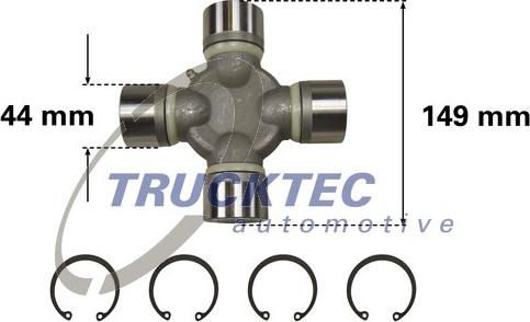 Trucktec Automotive 04.40.001 - Шарнир, продольный вал www.autospares.lv