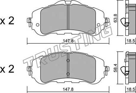 Trusting 999.0 - Bremžu uzliku kompl., Disku bremzes www.autospares.lv