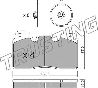 Trusting 995.0-141 - Bremžu uzliku kompl., Disku bremzes www.autospares.lv