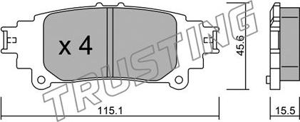 Trusting 993.0 - Bremžu uzliku kompl., Disku bremzes www.autospares.lv