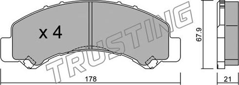 Trusting 941.0 - Bremžu uzliku kompl., Disku bremzes www.autospares.lv