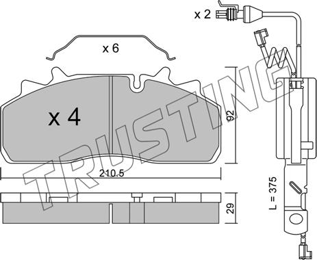 Trusting 947.0W - Bremžu uzliku kompl., Disku bremzes www.autospares.lv