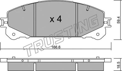 Trusting 954.1 - Bremžu uzliku kompl., Disku bremzes www.autospares.lv