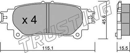 Trusting 955.0 - Bremžu uzliku kompl., Disku bremzes autospares.lv