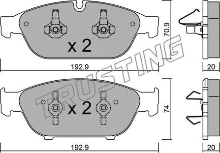 Trusting 969.0 - Bremžu uzliku kompl., Disku bremzes www.autospares.lv