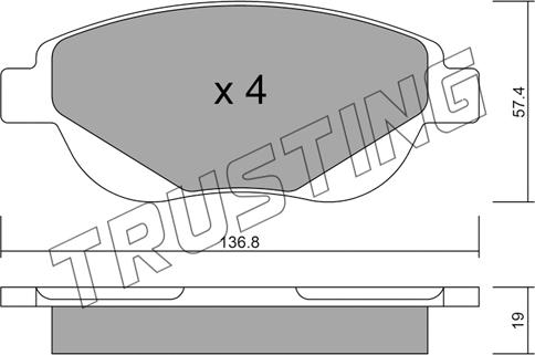 Trusting 964.0 - Bremžu uzliku kompl., Disku bremzes autospares.lv