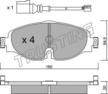 Trusting 966.0W - Bremžu uzliku kompl., Disku bremzes www.autospares.lv