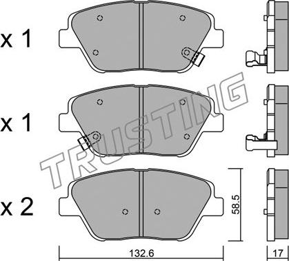 Trusting 961.0 - Bremžu uzliku kompl., Disku bremzes autospares.lv