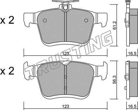 Trusting 967.0 - Bremžu uzliku kompl., Disku bremzes www.autospares.lv