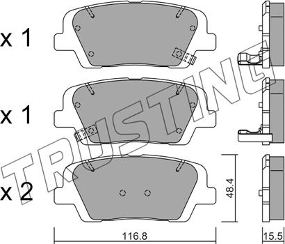 Trusting 918.0 - Bremžu uzliku kompl., Disku bremzes www.autospares.lv