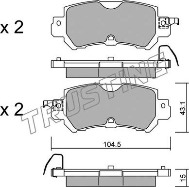 Trusting 986.0 - Brake Pad Set, disc brake www.autospares.lv