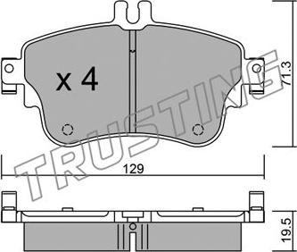 Trusting 980.0 - Bremžu uzliku kompl., Disku bremzes www.autospares.lv