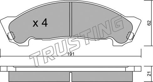 Trusting 988.0 - Bremžu uzliku kompl., Disku bremzes www.autospares.lv