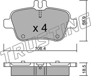 Trusting 982.0 - Bremžu uzliku kompl., Disku bremzes www.autospares.lv