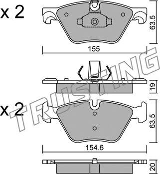 Trusting 935.0 - Bremžu uzliku kompl., Disku bremzes www.autospares.lv