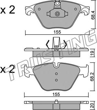 Trusting 936.0 - Bremžu uzliku kompl., Disku bremzes www.autospares.lv