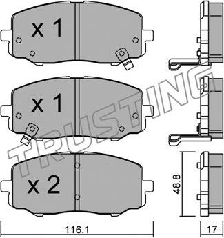 Trusting 930.0 - Тормозные колодки, дисковые, комплект www.autospares.lv