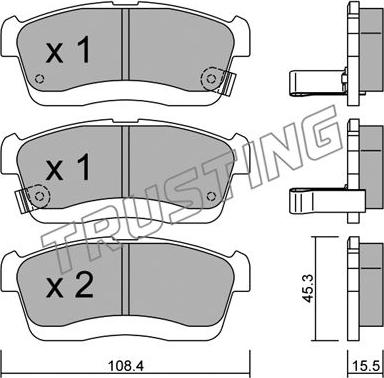 Trusting 932.0 - Тормозные колодки, дисковые, комплект www.autospares.lv