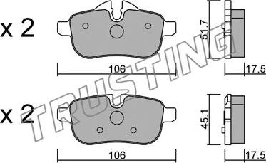 Trusting 937.0 - Bremžu uzliku kompl., Disku bremzes www.autospares.lv