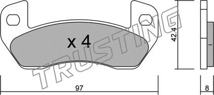 Trusting 929.0 - Bremžu uzliku kompl., Disku bremzes www.autospares.lv