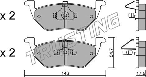 Trusting 924.0 - Bremžu uzliku kompl., Disku bremzes www.autospares.lv