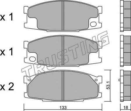 Trusting 926.0 - Bremžu uzliku kompl., Disku bremzes www.autospares.lv