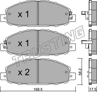 Trusting 921.0 - Bremžu uzliku kompl., Disku bremzes www.autospares.lv