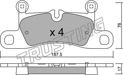 Trusting 974.0 - Bremžu uzliku kompl., Disku bremzes www.autospares.lv