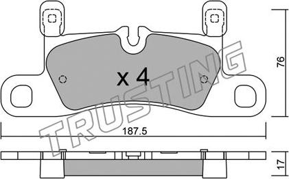 Trusting 974.3 - Bremžu uzliku kompl., Disku bremzes www.autospares.lv