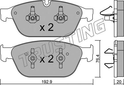 Trusting 970.0 - Bremžu uzliku kompl., Disku bremzes www.autospares.lv