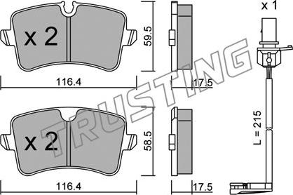 Trusting 971.0W - Brake Pad Set, disc brake www.autospares.lv