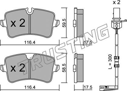 Trusting 971.1W - Brake Pad Set, disc brake www.autospares.lv