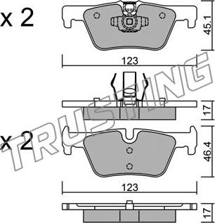 Trusting 978.0 - Bremžu uzliku kompl., Disku bremzes www.autospares.lv