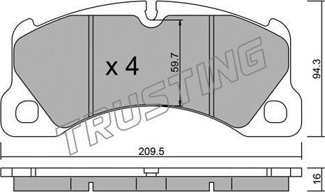 Trusting 973.0 - Bremžu uzliku kompl., Disku bremzes www.autospares.lv