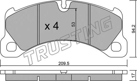 Trusting 972.0 - Bremžu uzliku kompl., Disku bremzes www.autospares.lv