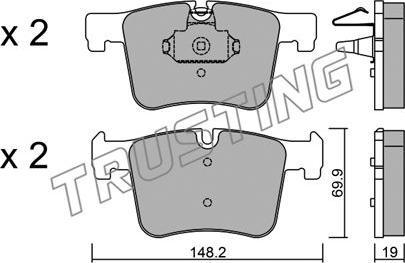 Trusting 977.0 - Bremžu uzliku kompl., Disku bremzes www.autospares.lv