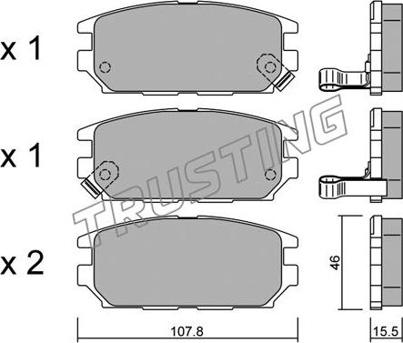 Trusting 499.0 - Bremžu uzliku kompl., Disku bremzes www.autospares.lv