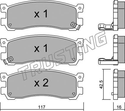 Trusting 494.0 - Bremžu uzliku kompl., Disku bremzes www.autospares.lv