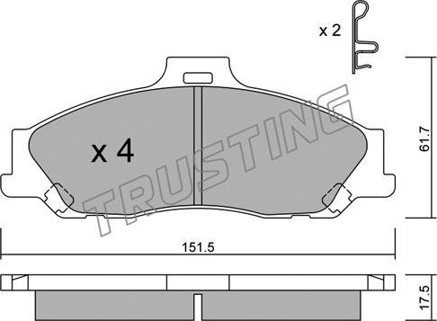 Trusting 495.0 - Bremžu uzliku kompl., Disku bremzes autospares.lv