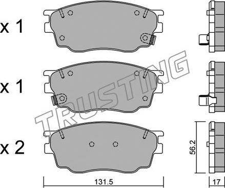 Trusting 491.0 - Bremžu uzliku kompl., Disku bremzes www.autospares.lv