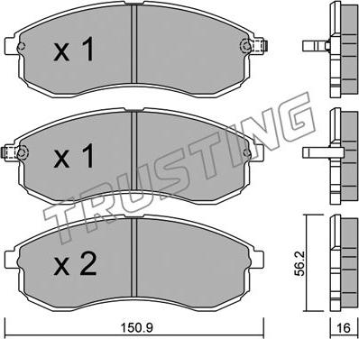 Trusting 498.0 - Bremžu uzliku kompl., Disku bremzes autospares.lv