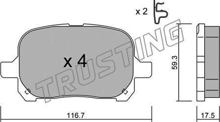 Trusting 444.0 - Bremžu uzliku kompl., Disku bremzes autospares.lv