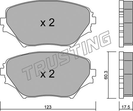 Trusting 445.0 - Bremžu uzliku kompl., Disku bremzes autospares.lv