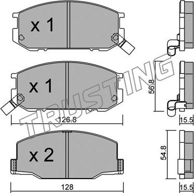 Trusting 440.0 - Тормозные колодки, дисковые, комплект www.autospares.lv