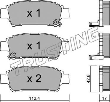 Trusting 443.0 - Brake Pad Set, disc brake www.autospares.lv