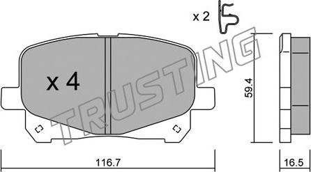 Trusting 459.0 - Bremžu uzliku kompl., Disku bremzes autospares.lv