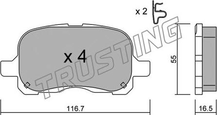 Trusting 458.0 - Bremžu uzliku kompl., Disku bremzes autospares.lv