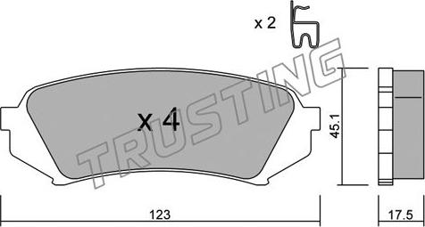 Trusting 469.0 - Brake Pad Set, disc brake www.autospares.lv